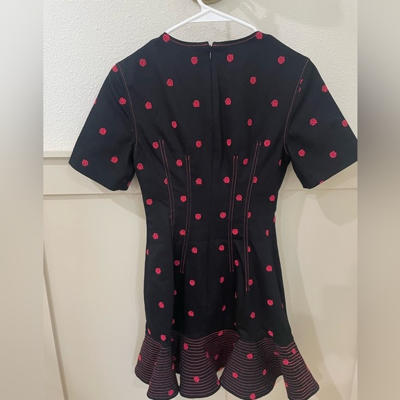 C/MEO Collective Anthropologie Black Pink Floral Rose Embroidered Mini Dress - Picture 5 of 11